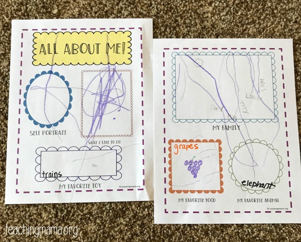 All About Me Printables