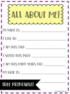 All About Me Preschool Theme