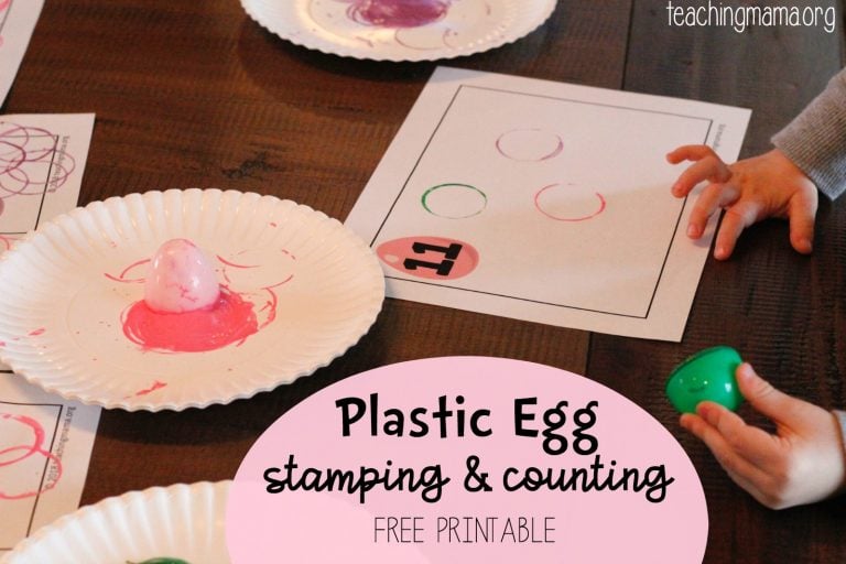 Plastic Egg Stamping and Counting Activity
