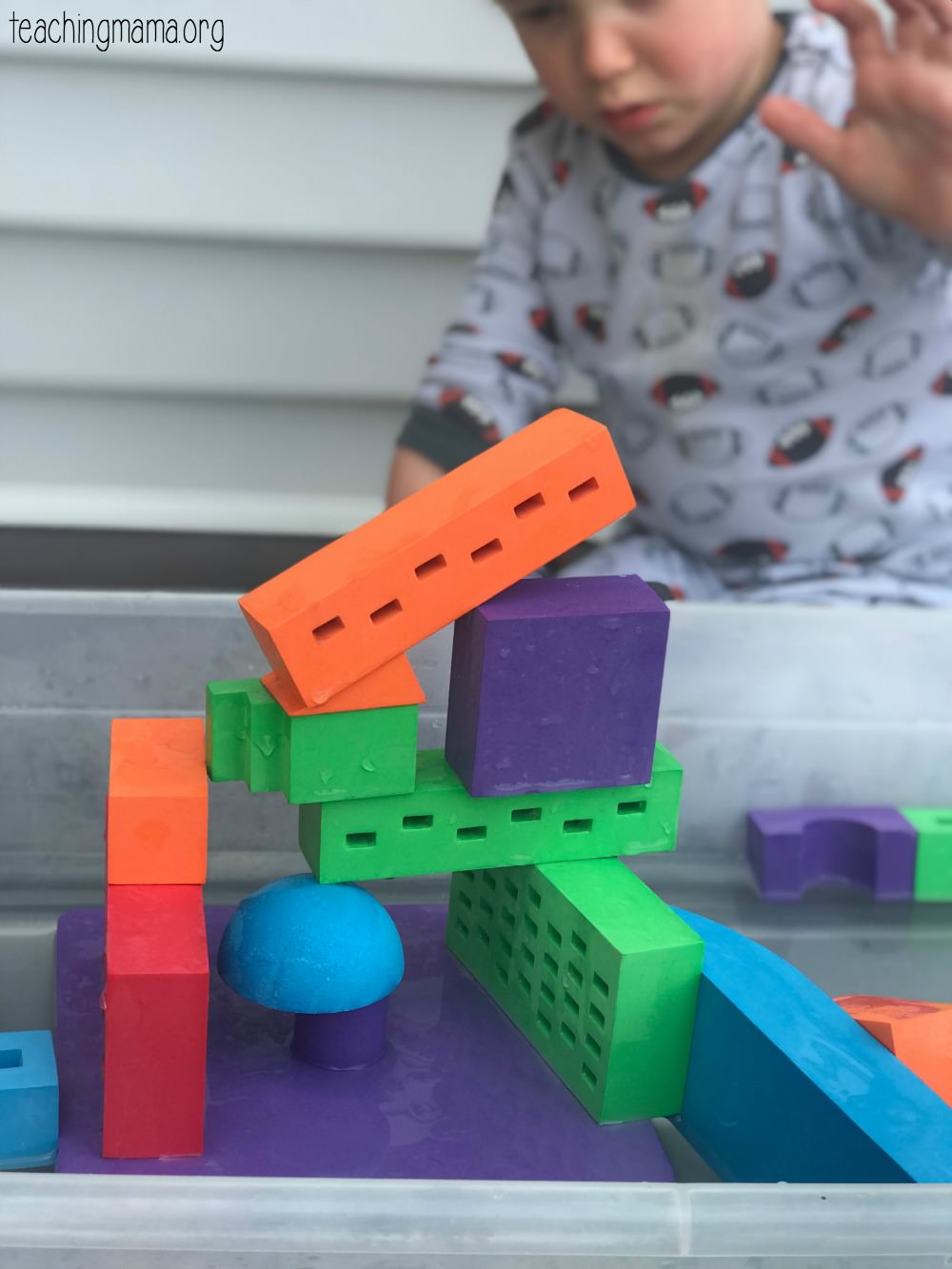 Foam Blocks in Water  Still Playing School