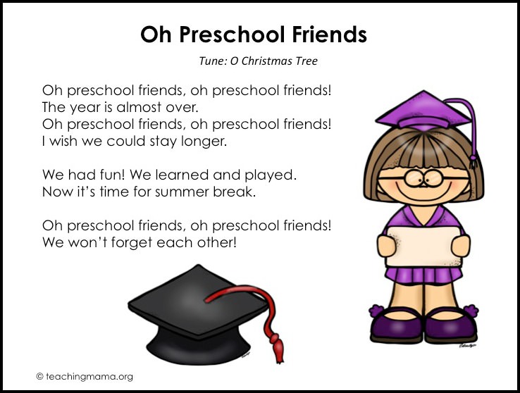 Preschool Graduation Songs Free Printables More Ideas