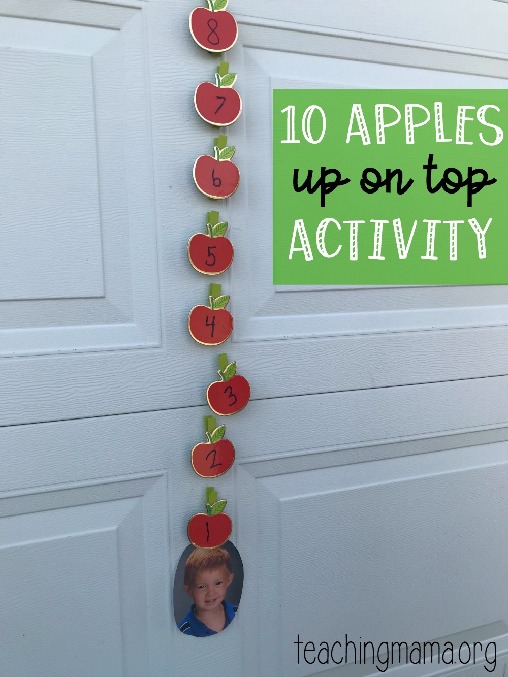 5 apples up on top