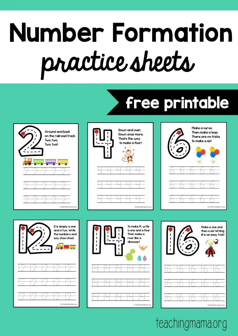 Number Formation Practice Sheets Teaching Mama