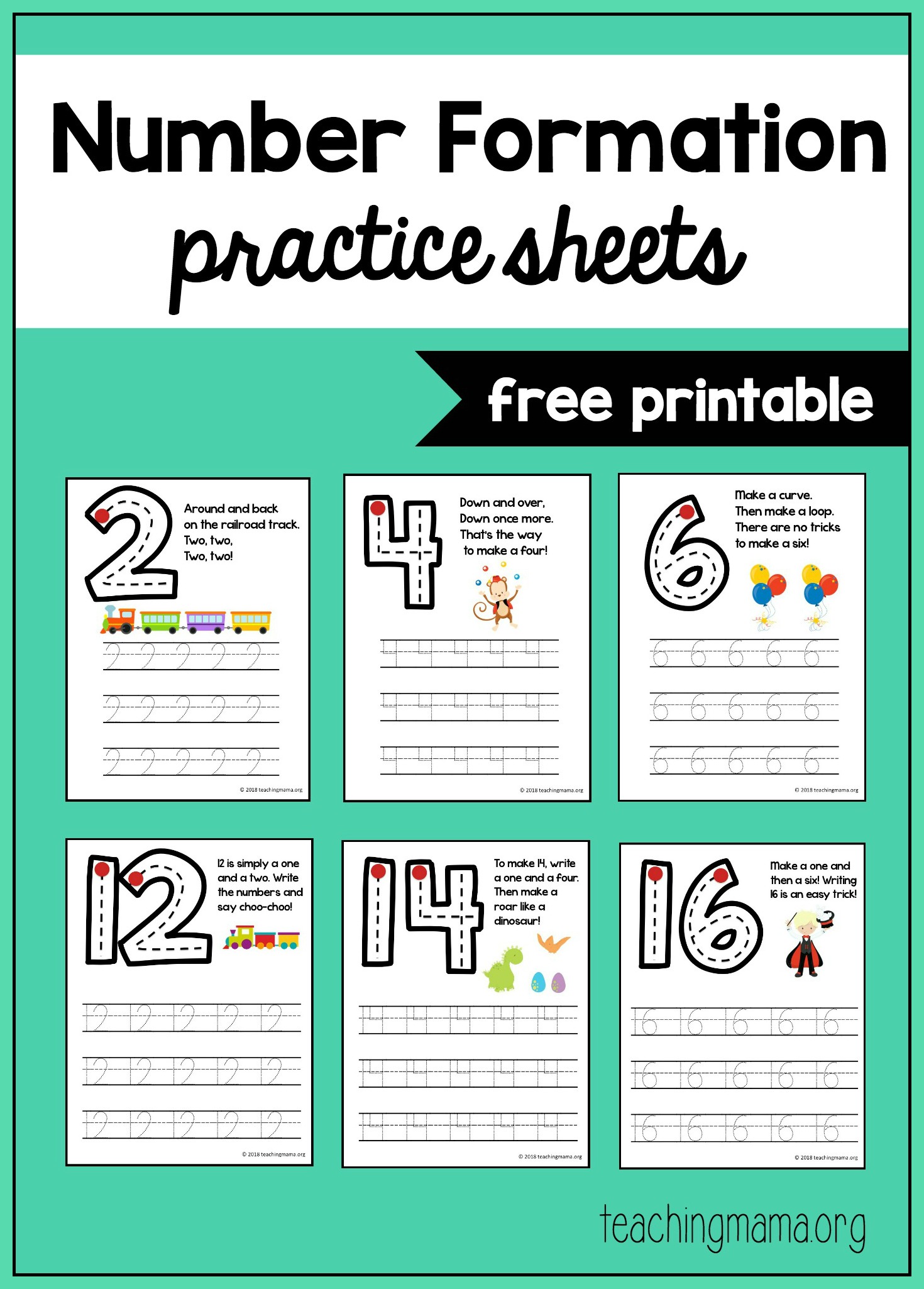 number formation practice sheets