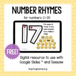 Number Formation Rhymes for 11-19
