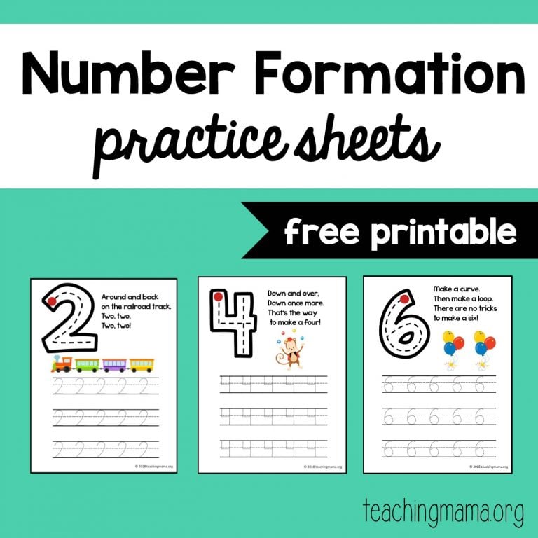 Number Formation Practice Sheets