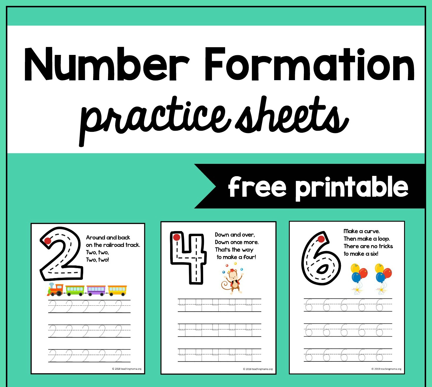 number formation practice sheets