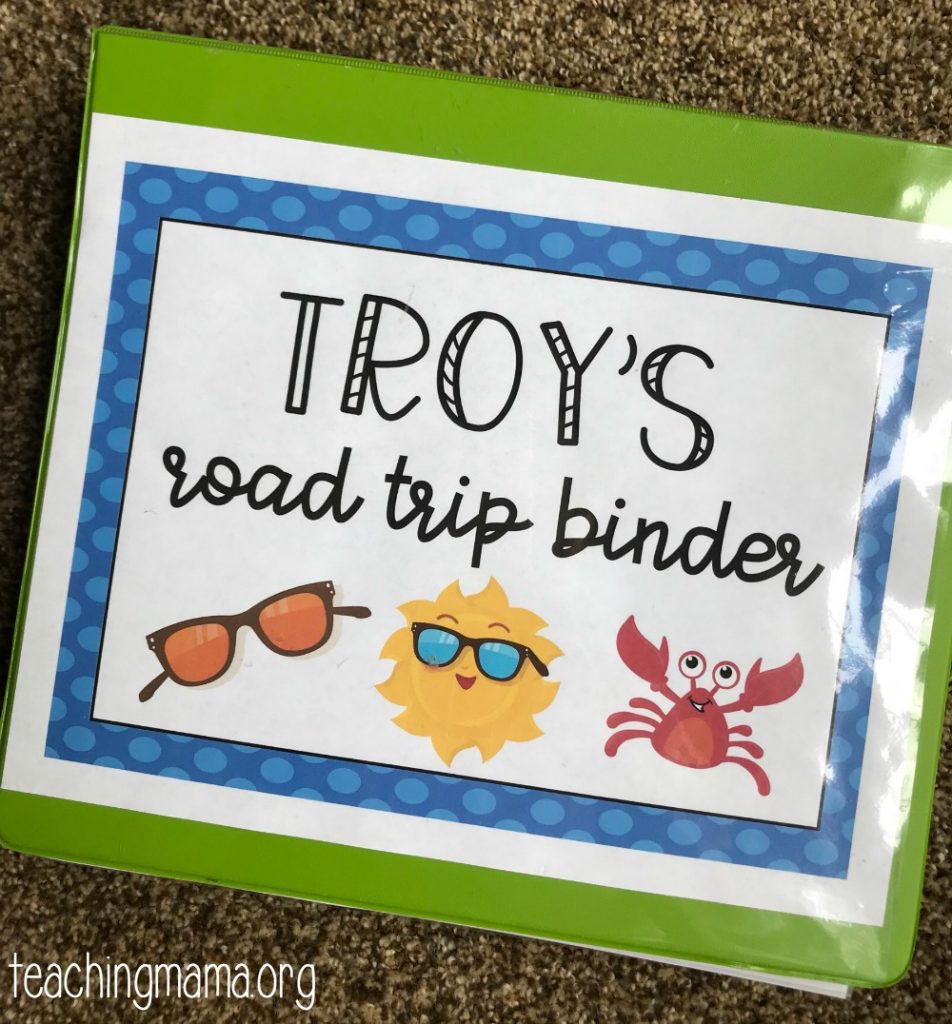 Road Trip Binders for Kids