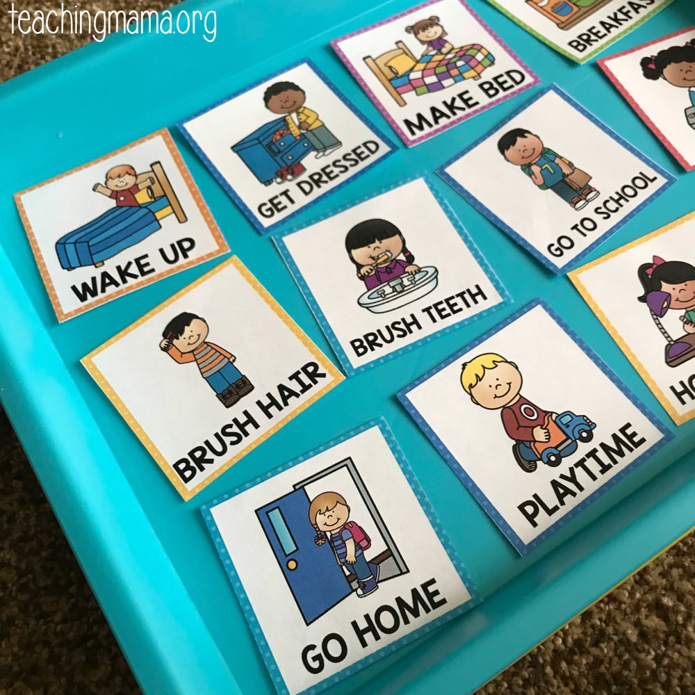 daily routine picture cards for children