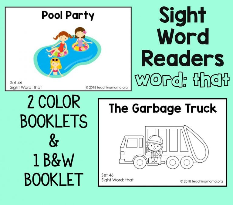 Sight Word Readers for the Word “That”