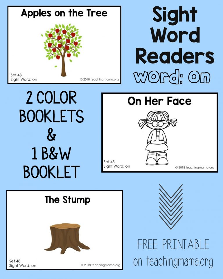 Sight Word Reader for the Word “On”