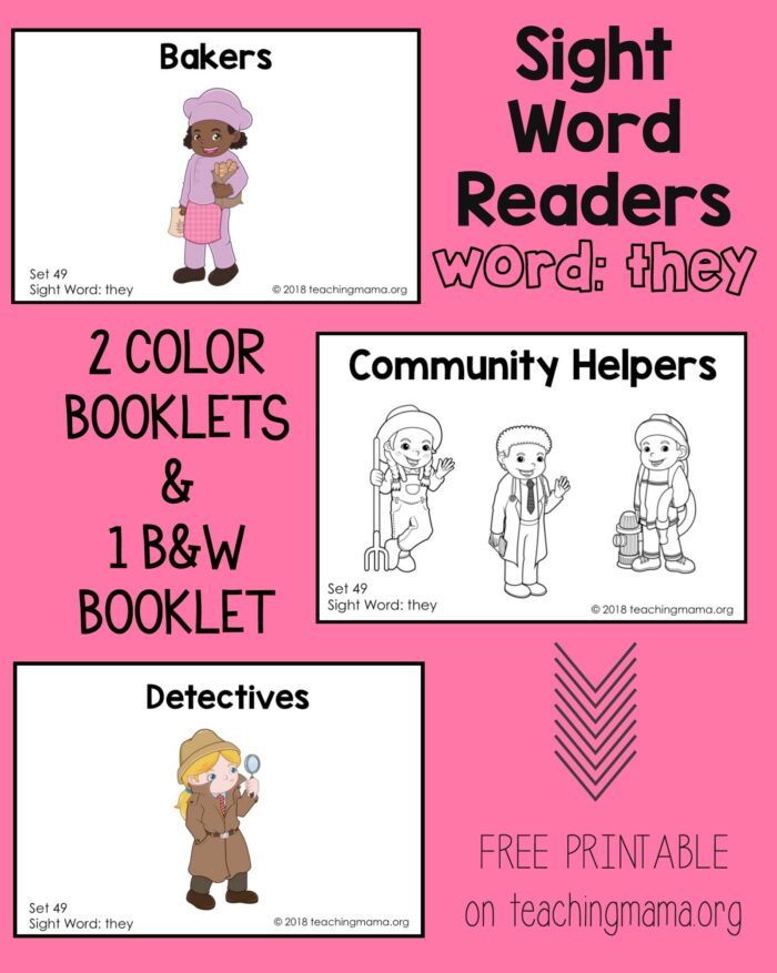 Sight Word Readers for the Word "They" - Teaching Mama