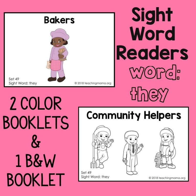 Sight Word Readers for the Word “They”