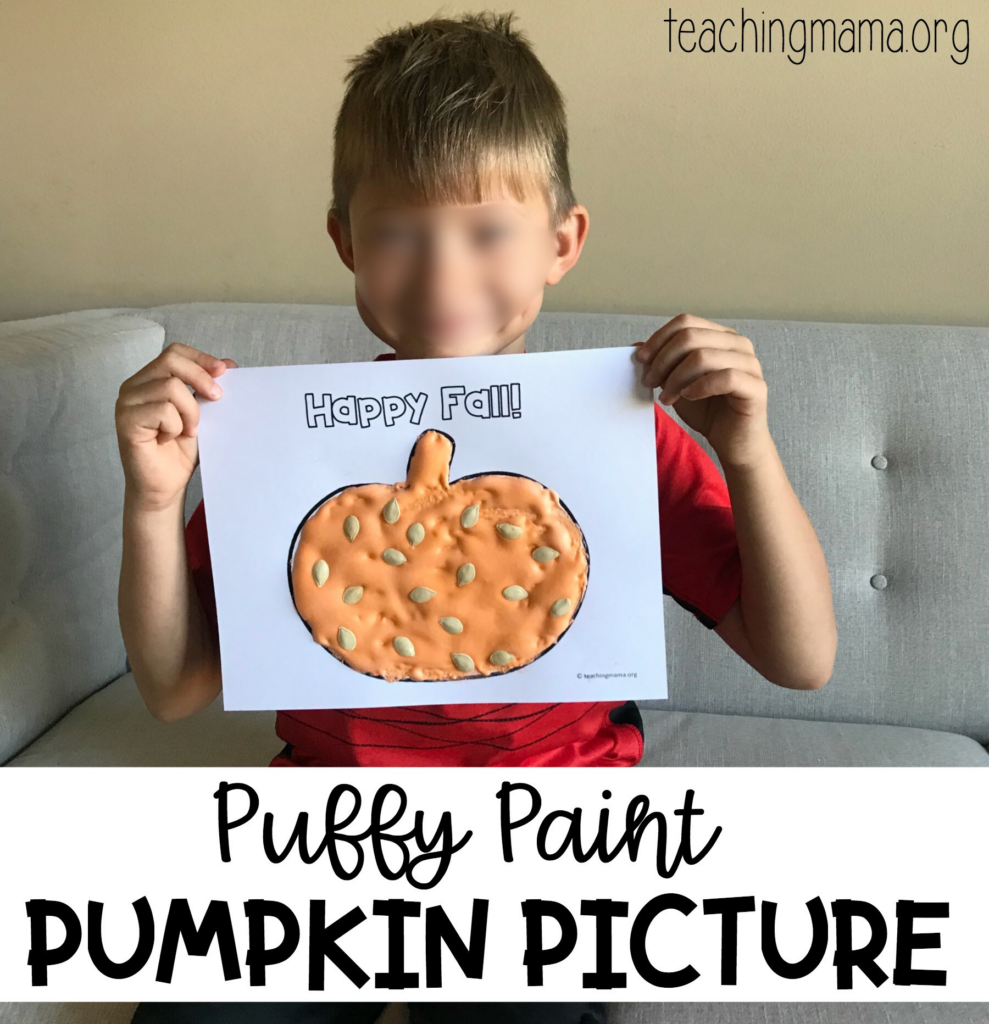 puffy paint pumpkin picture - free printable