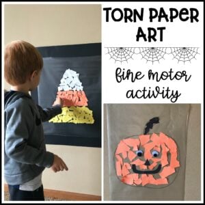 fall fine motor activity - torn paper art