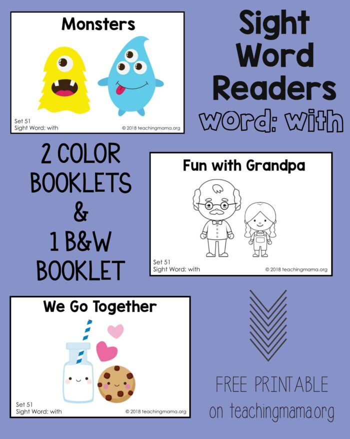 Sight Word Readers for the Word "With" - Teaching Mama