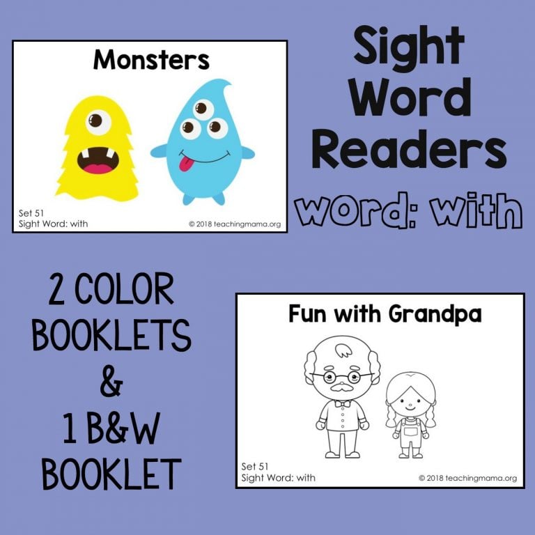 Sight Word Readers for the Word “With”