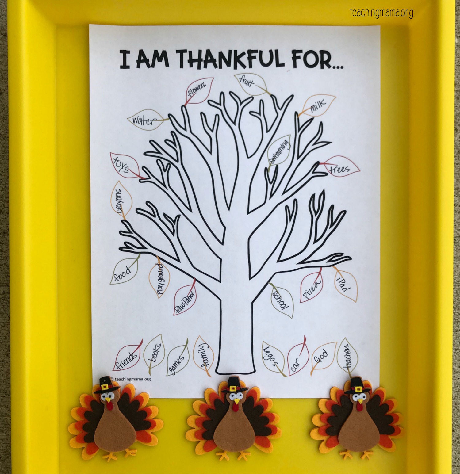 Thankful Tree Printable