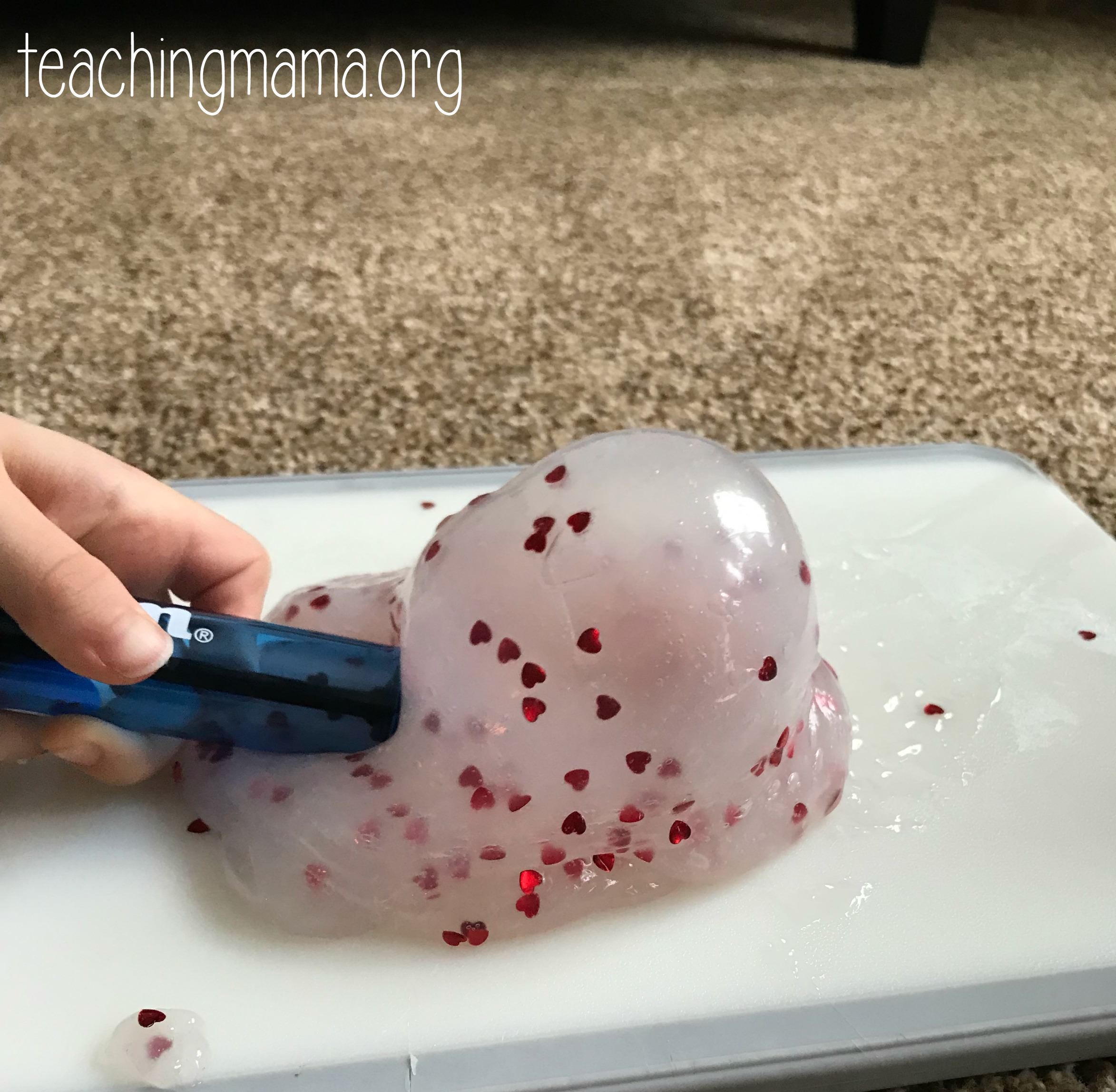 I made DIY Galaxy slime out of Sta-Flo liquid starch, clear Elmers