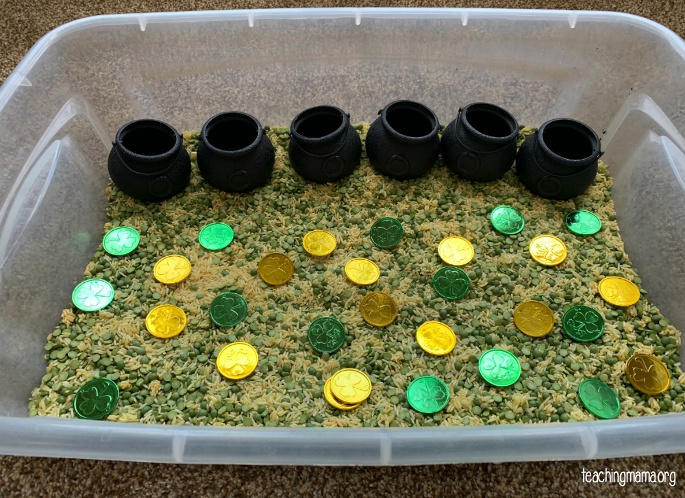 Montessori trays for St. Patrick's Day