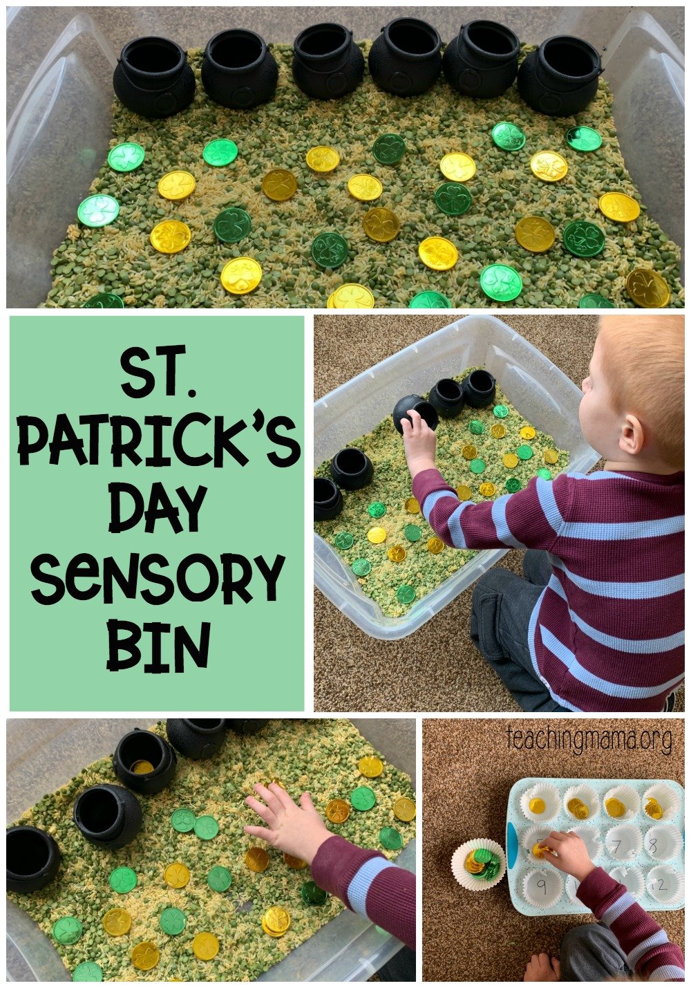 st. patrick's day sensory bin