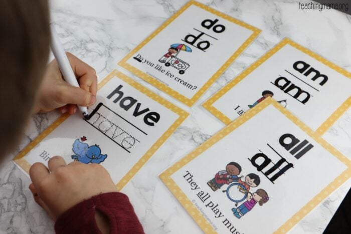 Sight Word Practice Cards - Primer Set - Teaching Mama