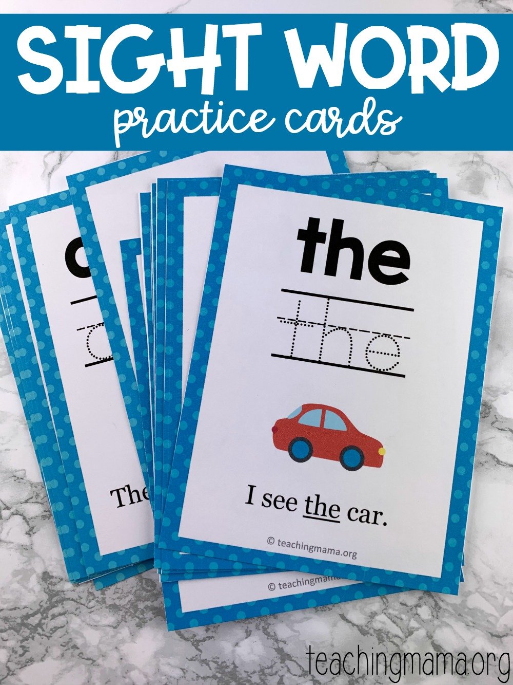 sight word practice cards