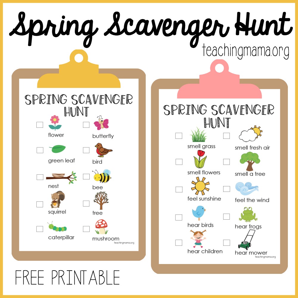 Spring Scavenger Hunt Free Printable