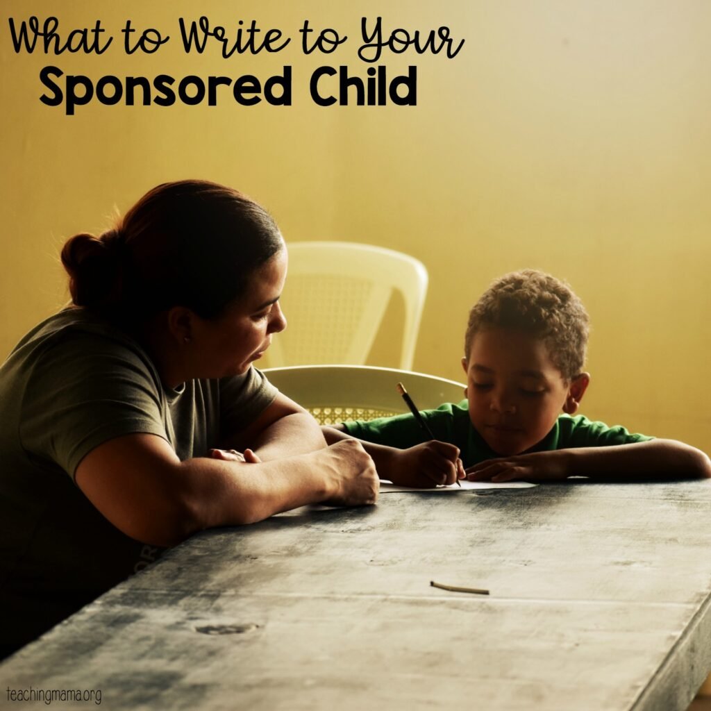 ideas for what to write to your sponsored child