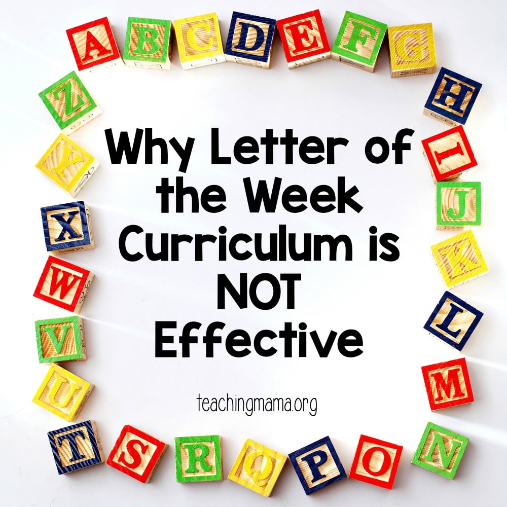 Why letter of the week curriculum is not effective