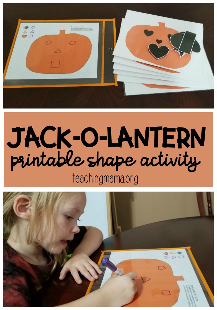 Jack-O-Lantern Printable Shape Activity