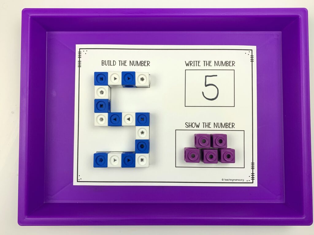 snap cube number mat