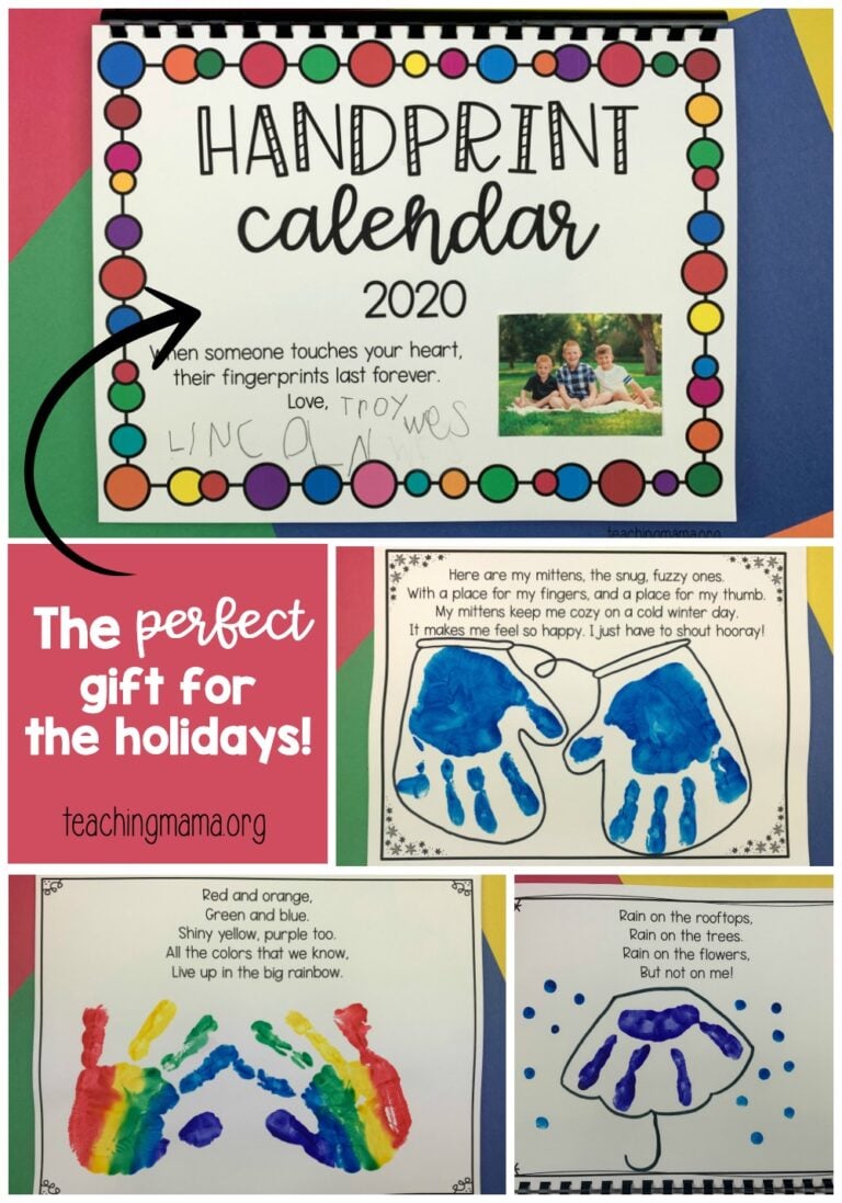 Handprint Calendar Gift Idea Teaching Mama