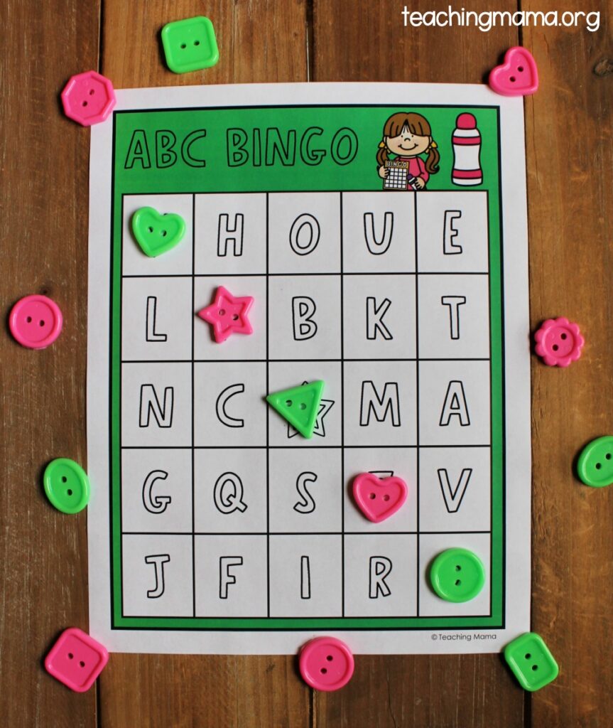 alphabet bingo game teaching mama