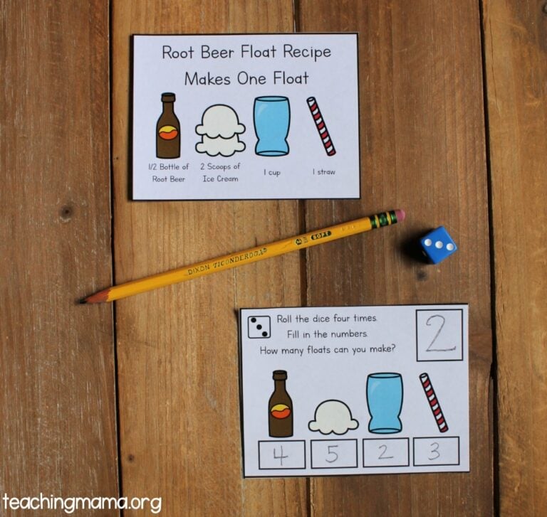 Root Beer Float Math Cards