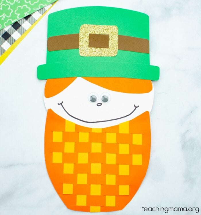 Leprechaun Craft with Woven Beard - Teaching Mama