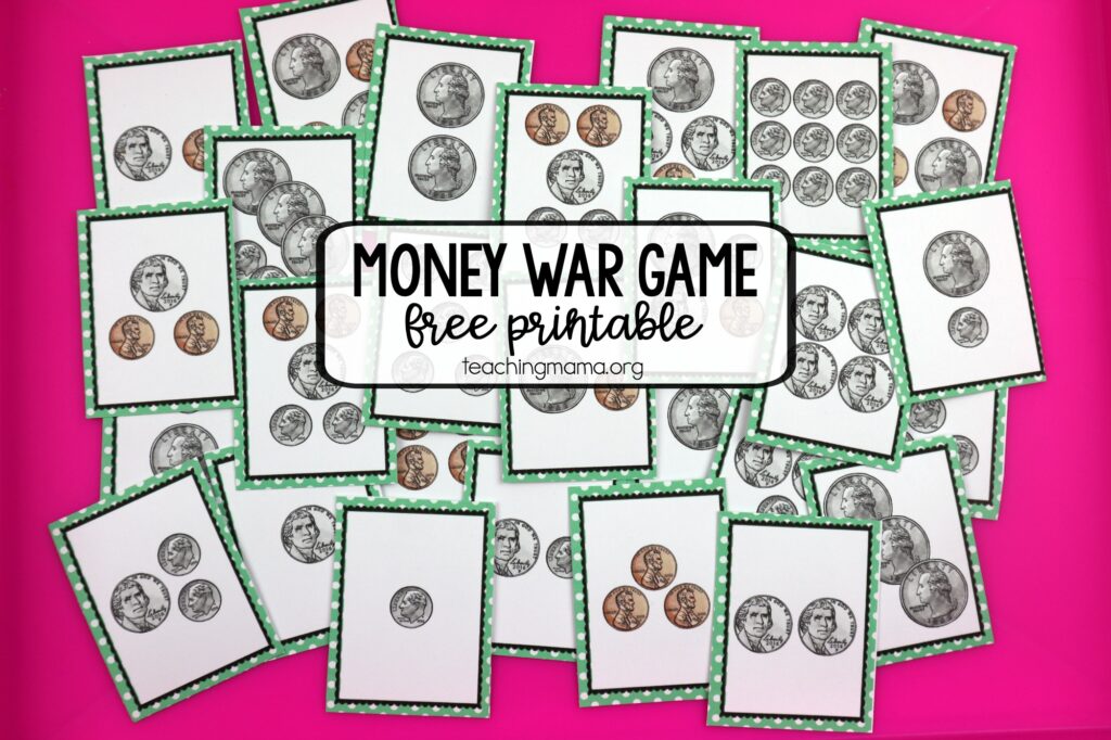 money war printable game