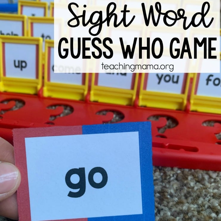 Sight Word Guess Who Game