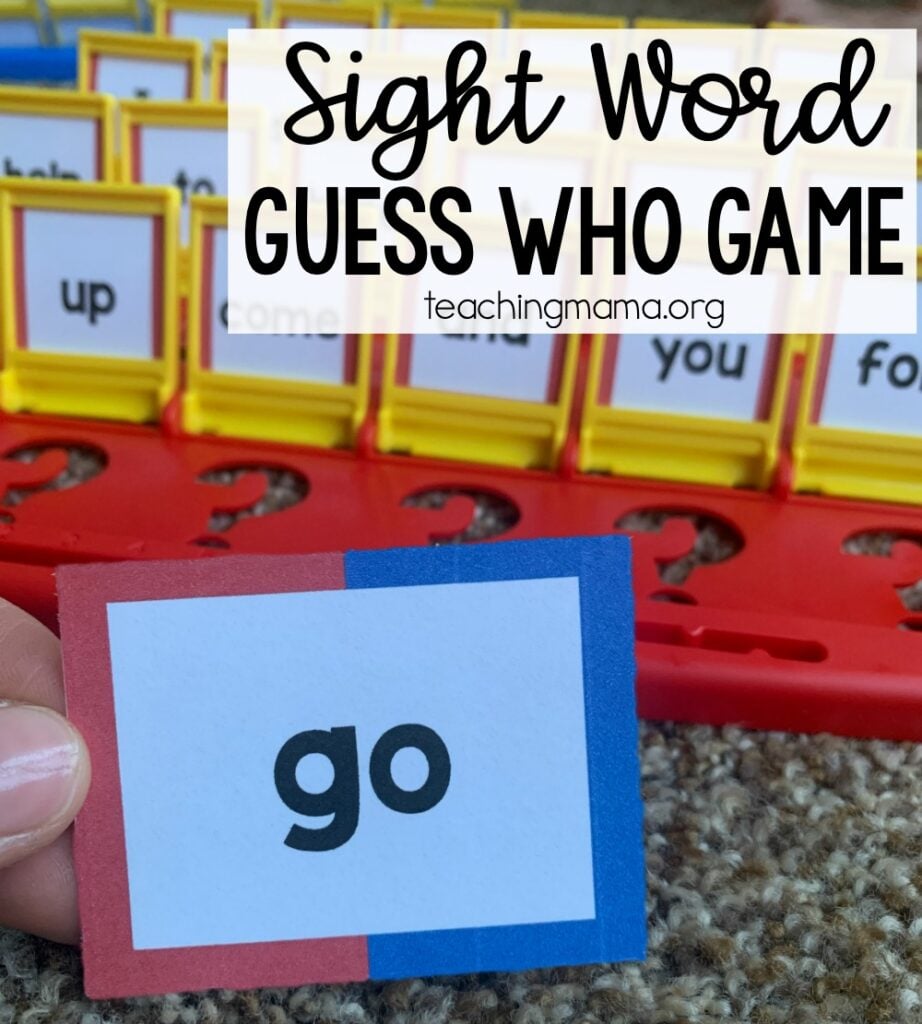 sight word guess who game