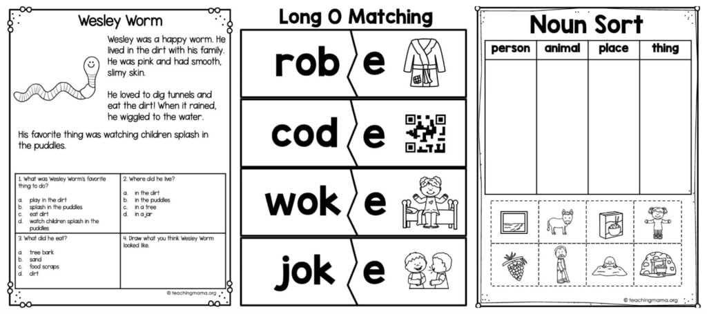 First Grade At Home Literacy Packet Teaching Mama