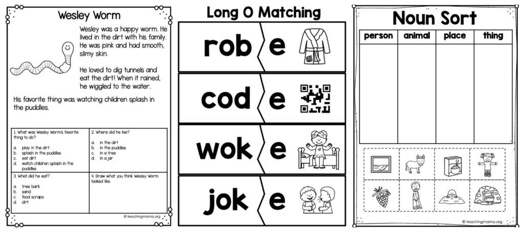 first grade at home literacy packet teaching mama