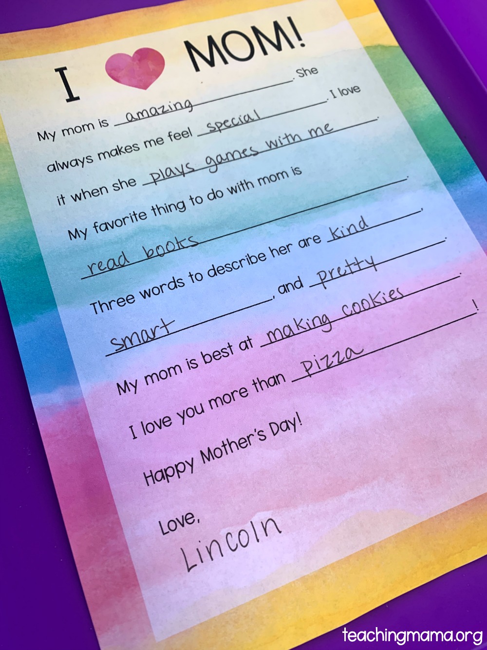 Mother's Day Letter - Free Printable - Teaching Mama