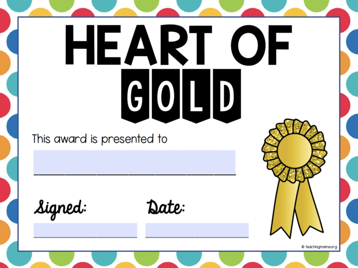 heart of gold class award
