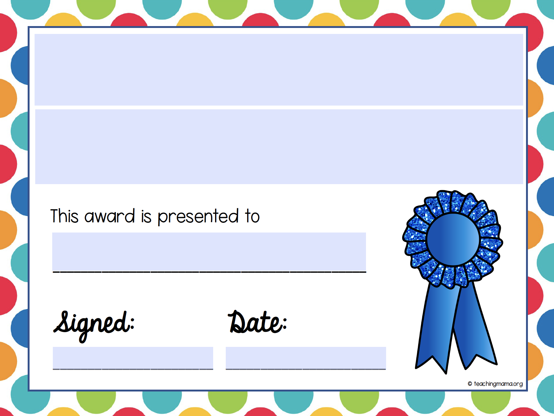 end of school year awards- editable version