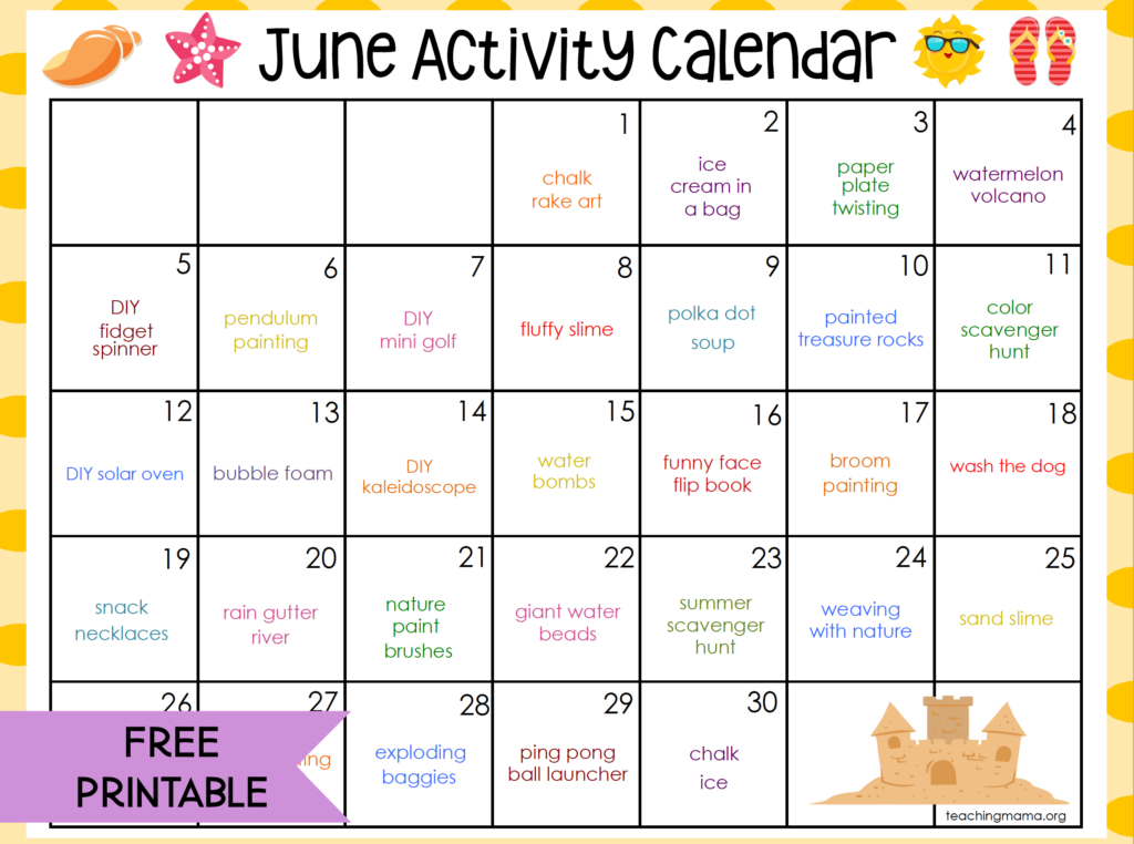 june calendar themes