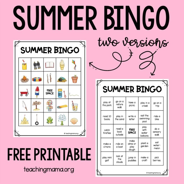 Summer Bingo Printable - Teaching Mama