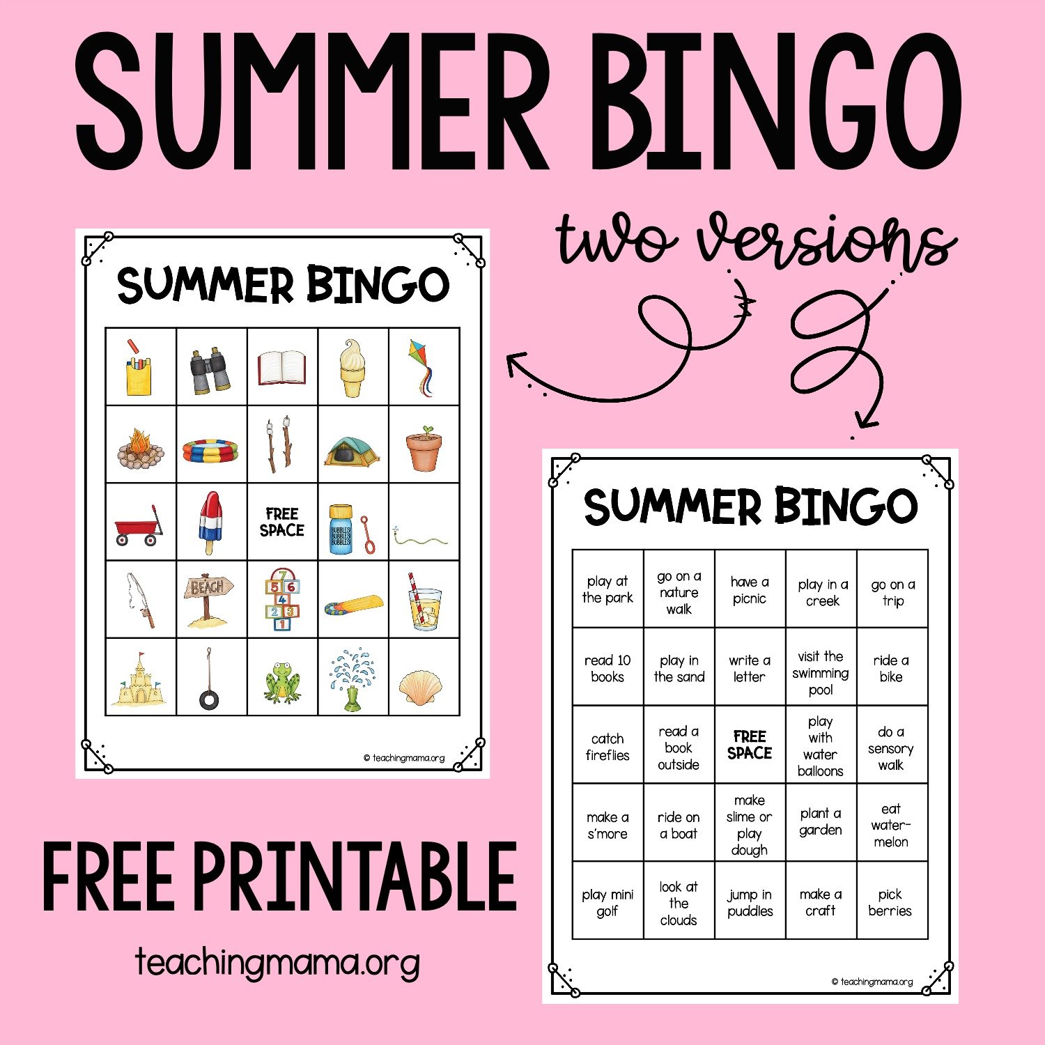 Summer Bingo Printable Teaching Mama