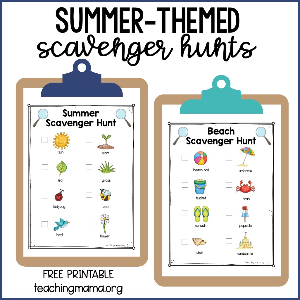 summer nature scavenger hunt