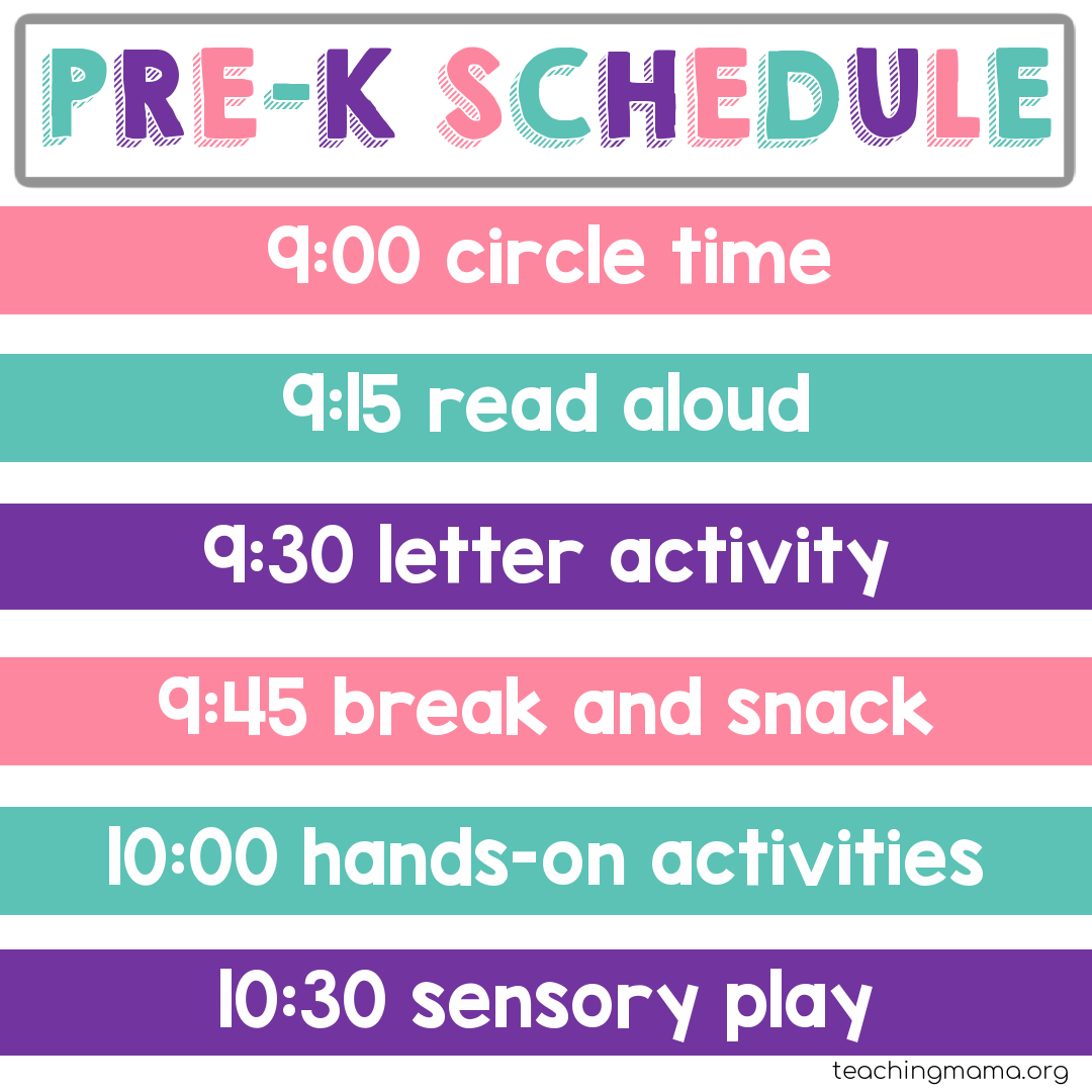 home preschool schedule