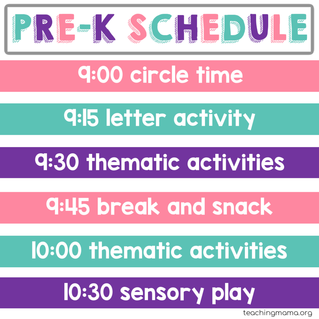 Home Preschool Schedule Teaching Mama